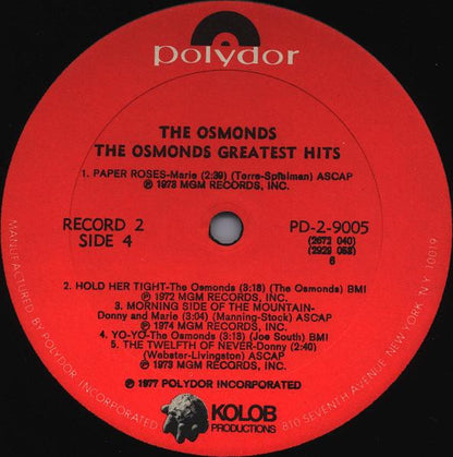 The Osmonds Greatest Hits - secondary
