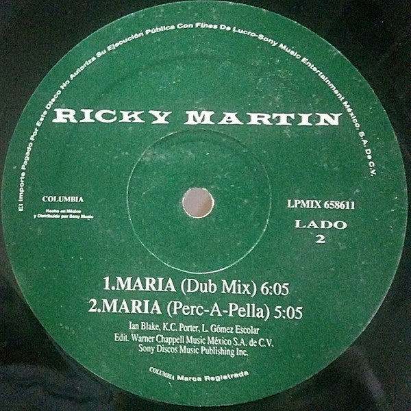 12" Single: Ricky Martin - Maria (Remixes)