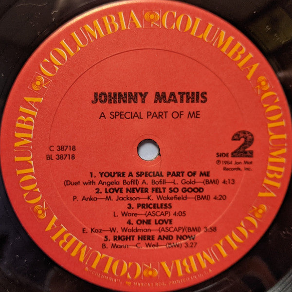 Johnny Mathis - A Special Part Of Me