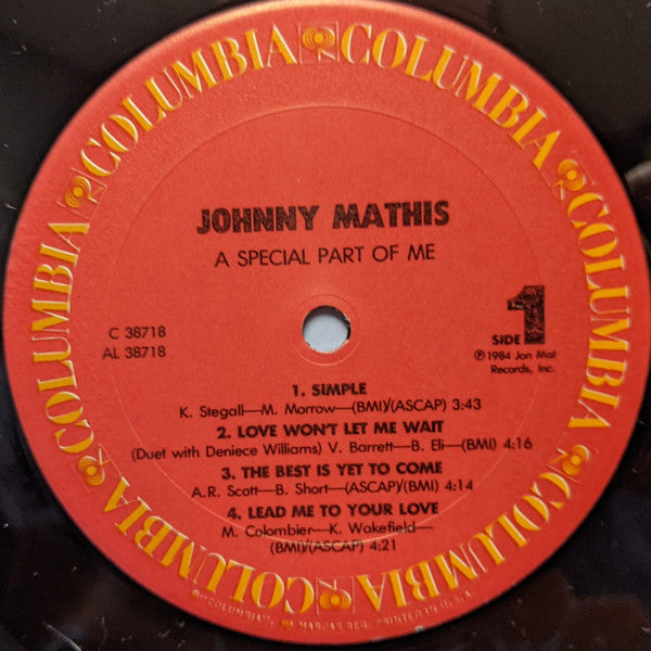 Johnny Mathis - A Special Part Of Me