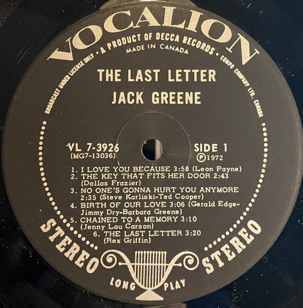 Jack Greene - The Last Letter