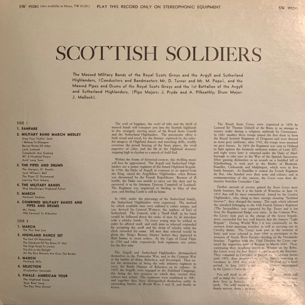 The Massed Military Bands Of The Royal Scots Greys And Argyll And Sutherland Highlanders, The Massed Pipes And Drums Of The Royal Scots Greys And Argyll And Sutherland Highlanders - Scottish Soldiers