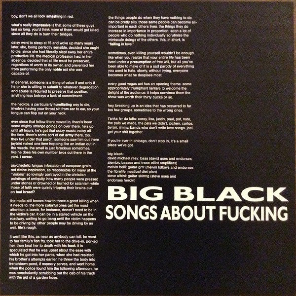 Songs About Fucking - secondary