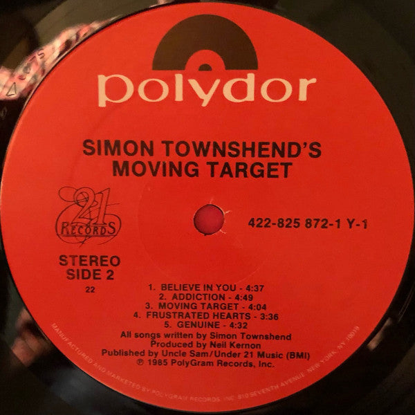 Simon Townshend's Moving Target - secondary