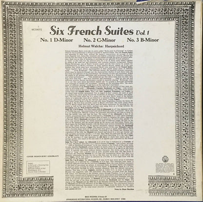Johann Sebastian Bach, Helmut Walcha - Six French Suites Vol. 1 (No. 1 D-Minor / No. 2 C-Minor / No. 3 B-Minor)