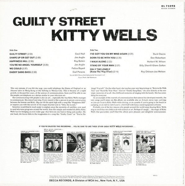 Kitty Wells - Guilty Street
