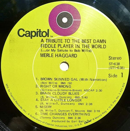 Merle Haggard - A Tribute To The Best Damn Fiddle Player In The World: Or, My Salute To Bob Wills