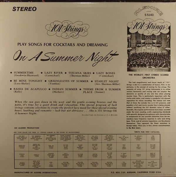 101 Strings - Play Songs For Lovers On A Summer Night