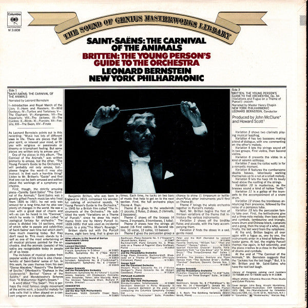 Camille Saint-Saëns, Benjamin Britten, Leonard Bernstein, New York Philharmonic - The Carnival Of The Animals / The Young Person's Guide To The Orchestra