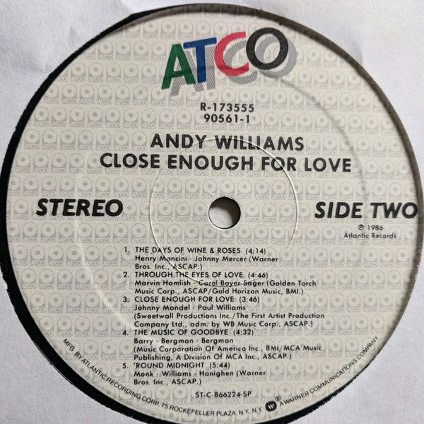 Andy Williams - Close Enough For Love