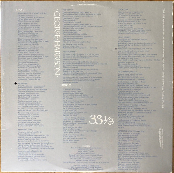 George Harrison - Thirty Three & 1/ૐ