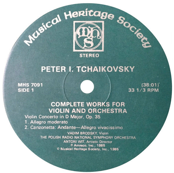 Pyotr Ilyich Tchaikovsky, Vadim Brodski, Wielka Orkiestra Symfoniczna Polskiego Radia I Telewizji, Antoni Wit - Complete Works for Violin and Orchestra