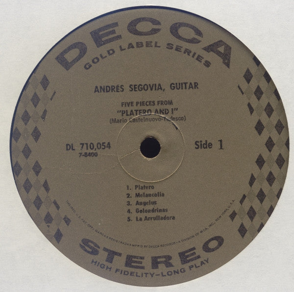 Andrés Segovia - Five Pieces From "Platero And I"