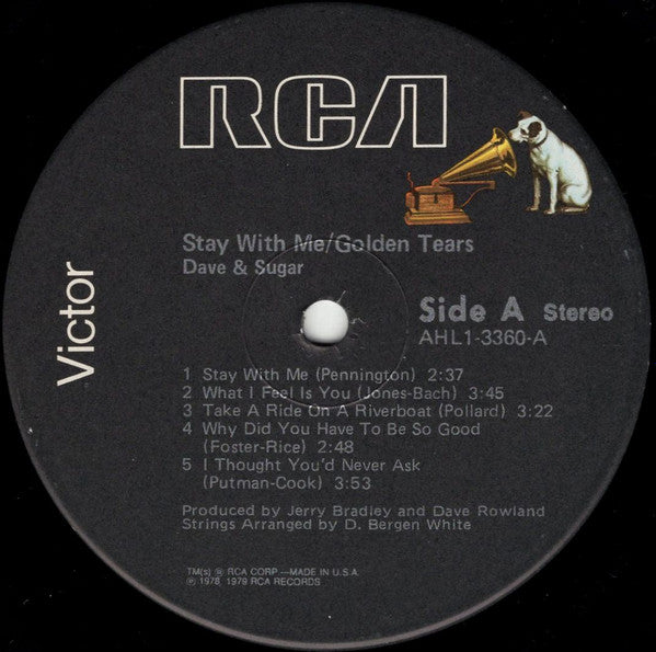 Dave And Sugar - Stay With Me / Golden Tears