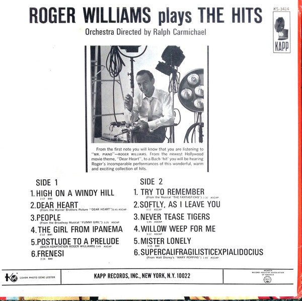 Roger Williams (2) - Roger Williams Plays The Hits