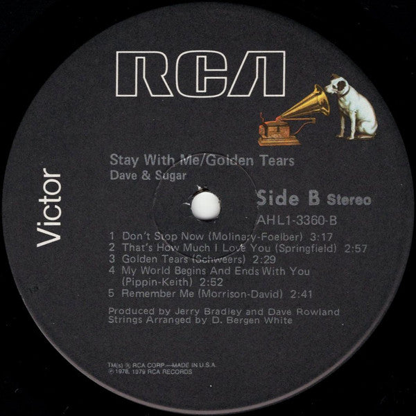 Dave And Sugar - Stay With Me / Golden Tears