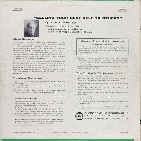 Dr. Preston Bradley - Selling Your Best Self To Others