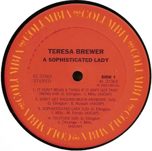 Teresa Brewer, Shelly Manne & His Men - A Sophisticated Lady