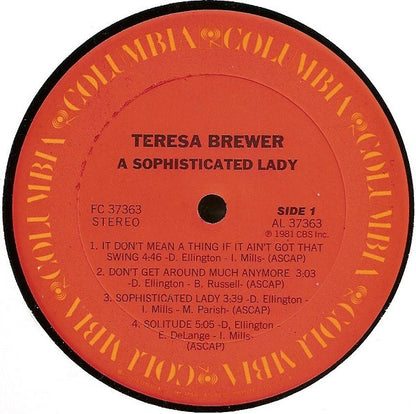 Teresa Brewer, Shelly Manne & His Men - A Sophisticated Lady