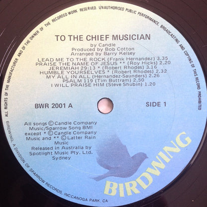 Candle - To The Chief Musician - Songs Of Worship And Praise By Candle