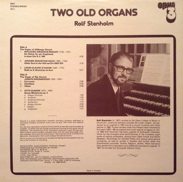 Rolf Stenholm - Two Old Organs