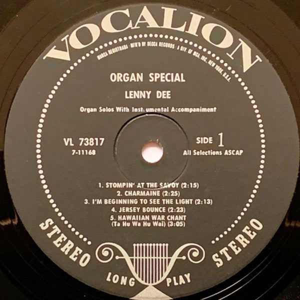 Lenny Dee - Organ Special (Organ Solos With Instrumental Accompaniment)