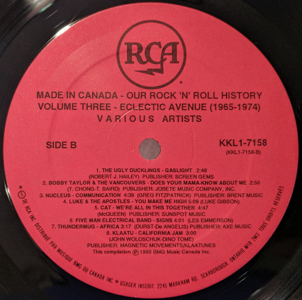 Made In Canada:  Our Rock 'N' Roll History - Volume 3:  Eclectic Avenue (1965-1974) - secondary