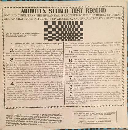 Stereo Test Record - secondary