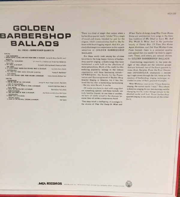 Various - Golden Barbershop Ballads