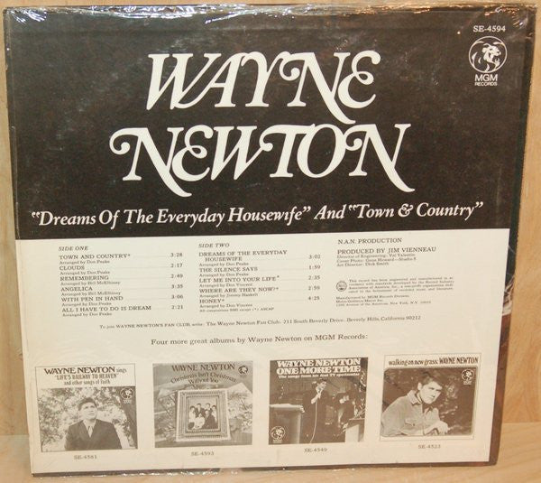 Wayne Newton - "Dreams Of The Everyday Housewife" And "Town & Country"