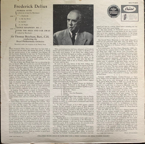 Frederick Delius, Sir Thomas Beecham, Royal Philharmonic Orchestra - Florida Suite / Dance Rhapsody No. 2 / Over The Hills And Far Away