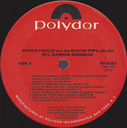 Arthur Fiedler, Boston Pops Orchestra - Play The Neil Diamond Songbook