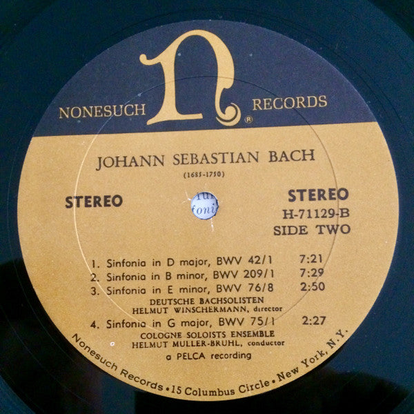 Johann Sebastian Bach, Deutsche Bachsolisten, Helmut Winschermann, Cologne Soloists Ensemble, Helmut Müller-Brühl - Sinfonia, BWV 1046a / Cantata Sinfonie BWV 152, BWV 156, BWV 42, BWV 209, BWV 76, BWV 75
