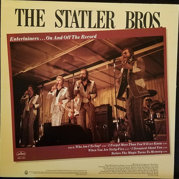 The Statler Brothers - Entertainers...On And Off The Record