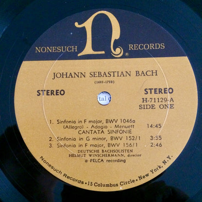 Johann Sebastian Bach, Deutsche Bachsolisten, Helmut Winschermann, Cologne Soloists Ensemble, Helmut Müller-Brühl - Sinfonia, BWV 1046a / Cantata Sinfonie BWV 152, BWV 156, BWV 42, BWV 209, BWV 76, BWV 75
