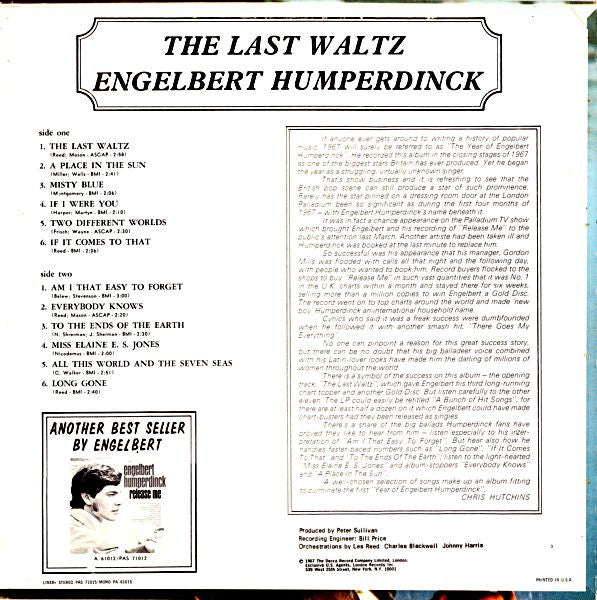 Engelbert Humperdinck - The Last Waltz
