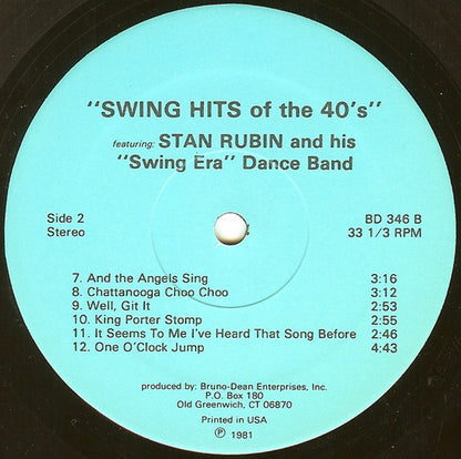 Stan Rubin And His Swing Era Dance Band - Swing Hits Of The 40s