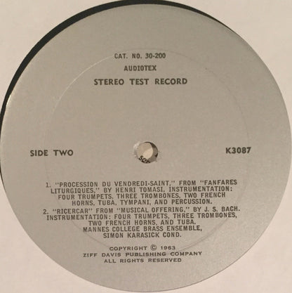 Stereo Test Record - secondary