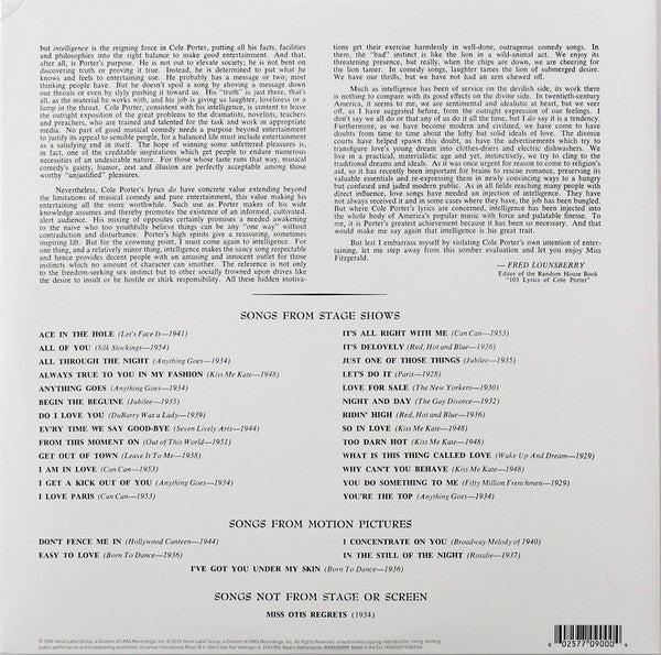 Sings The Cole Porter Song Book - secondary
