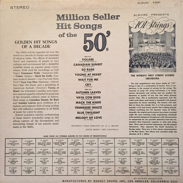 101 Strings - Million Seller Hit Songs Of The 50's