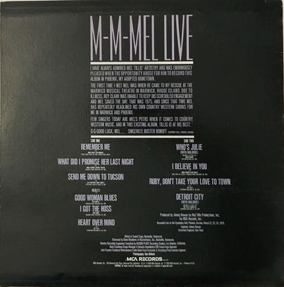 Mel Tillis, The Statesiders - M-M-Mel Live