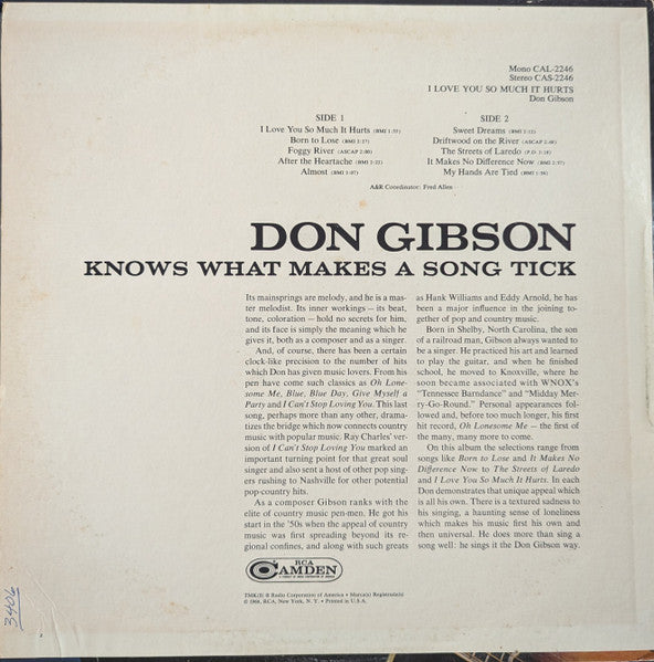 Don Gibson - I Love You So Much It Hurts