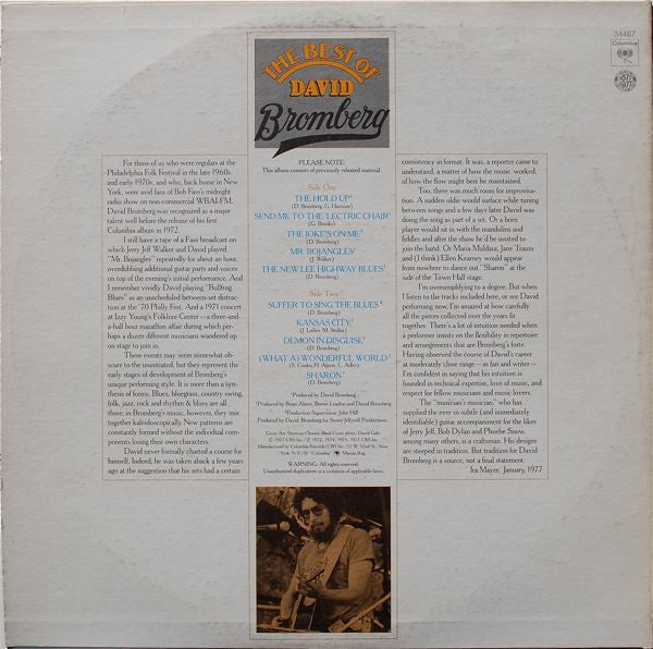 Out Of The Blues: The Best Of David Bromberg - secondary