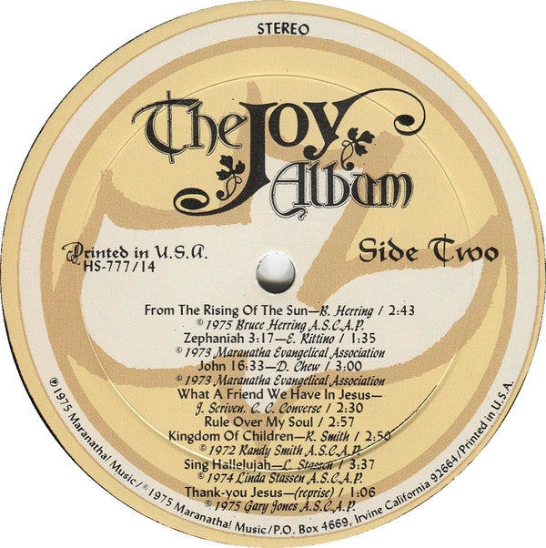 The Maranatha Singers - The Joy Album