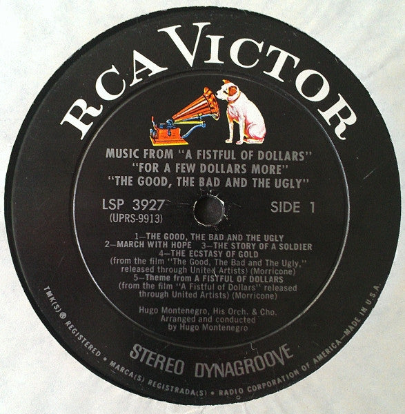 Hugo Montenegro And His Orchestra - Music From "A Fistful Of Dollars" & "For A Few Dollars More" & "The Good, The Bad And The Ugly"