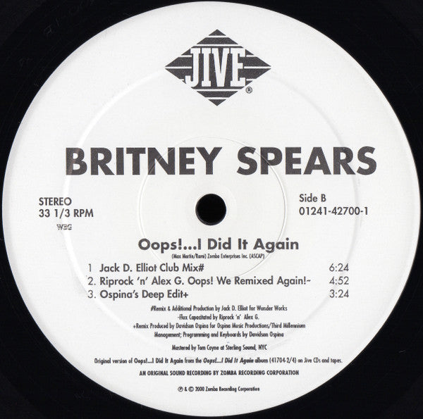 12": Britney Spears - Oops!...I Did It Again