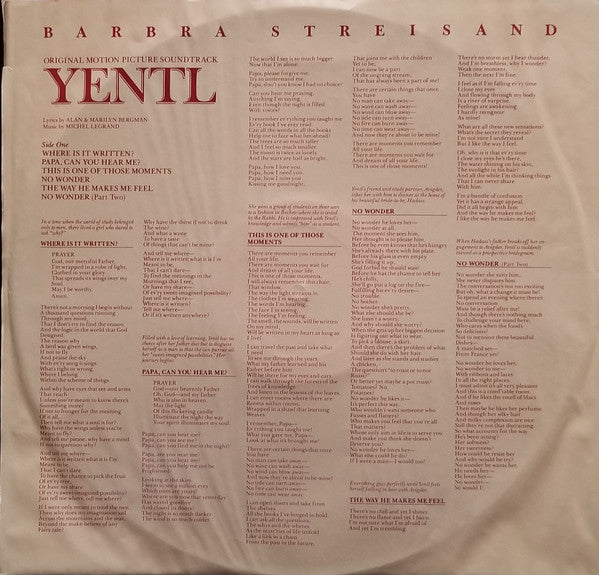 Yentl - Original Motion Picture Soundtrack - secondary