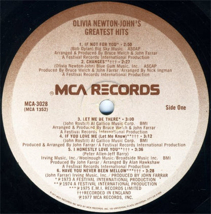 Olivia Newton-John's Greatest Hits - secondary
