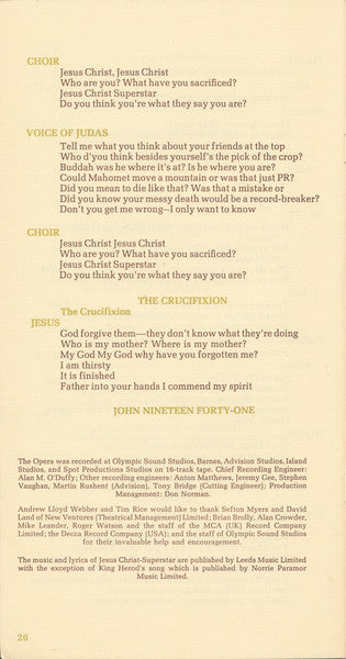 Jesus Christ Superstar - secondary