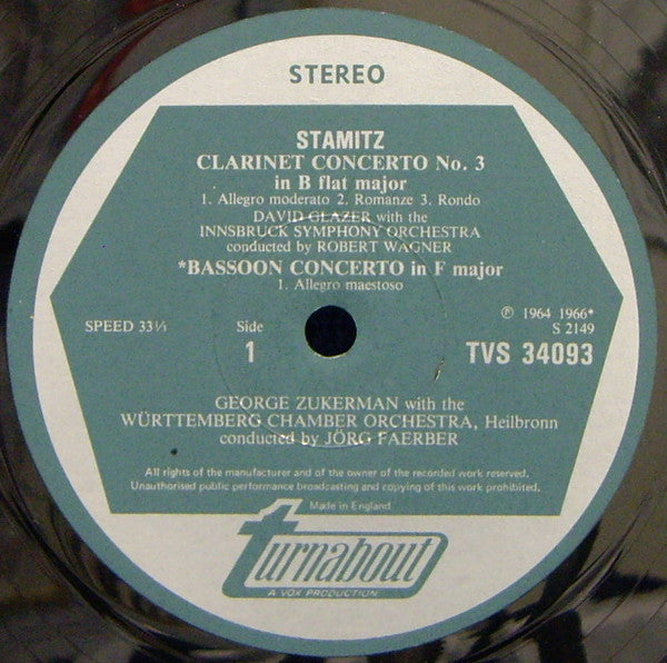 Carl Stamitz - Concerti For Clarinet, Flute & Bassoon